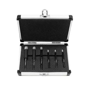 Vacuum Brazed Diamond Core Drill Bits Set 6pcs With Aluminium Box For Stone Tiles And Ceramic Dry Drilling 6/8/10/12mm