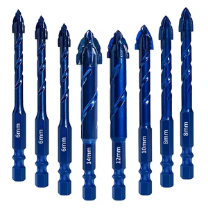 High Quality Cross 6-12mm For Glass Drilling Hex Handle Ceramic Spiral Groove Eccentric Triangle Drill Bit
