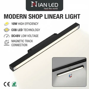 Modern Shop Linear Light 10W Rail Spot Lighting COB DC48V Magnetic Led Track Light