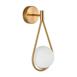 Modern Simple Wall Hanging Brass Ball Glass Wall Decor Light Interior Globe Led Wall Lamp Bedroom