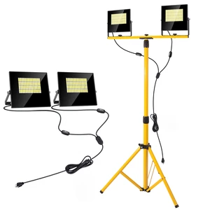 Led Tripod Work Light 120W Waterproof IP67 Adjustable Head LED Work Light with Stand Rechargeable Work Light
