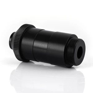Black Anodized Aluminum CNC Machined Tapered Sleeve Knurled Adjustment Threaded Bushing Custom Metal Cylindrical Locking Sleeve