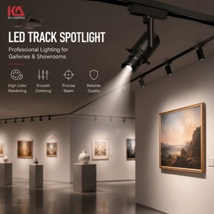 LED Track Light High CRI Professional Lighting for Museum Art Gallery Retail Shapeable Gobo Projector Profile Contour Framing