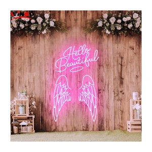 Winbo Wholesale Custom Neon Sign Party Event Wedding Party Mall Shops Theme Park Hotel Decor Free Design Neon Lights Angel Wings