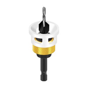 Adjustable Depth Four-Flute Countersink Drill Bit 3mm High Speed Steel with Hex Shank Alloy Cone Hole Drill for Hidden Screw