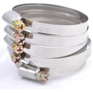 TJTC German Type Stainless Steel Polished Finish Adjustable Hose Clamp for Water Pipes-Multi Sizes 3-Year Warranty