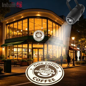 Custom Logo LED Projector 60W IP65 Waterproof Full Color Gobo Advertising Light for Coffee Shops Shopping Malls Exhibitions