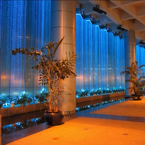 Multi-Strand Led Dandelion Light Aluminum Fiber Optic Chandelier Waterfall Side Glow Net Lighting Curtain Landscape