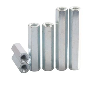 Galvanized Iron Hex Double-Headed Column Stud & Screw with Metric Thread M3-M8 DIY Grade
