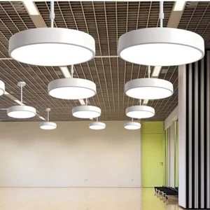 New Fashion Modern Chandeliers White Round Simple Pendant Lighting Lamp for Living Room Indoor Decorative Suspended Light