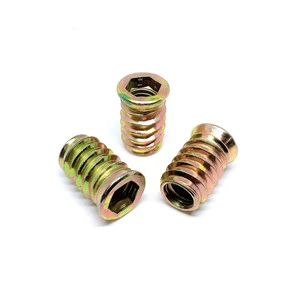 Carbon Steel Galvanized M6 M8 M10 Threaded Bushing D Insert Nut for Wooden Bed Furniture