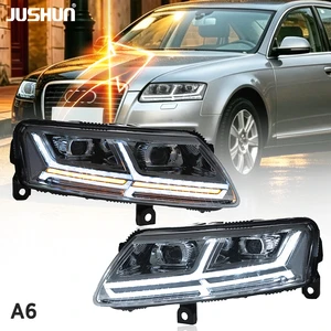 Wholesale Hot Selling for Audi A6 C6 Automatic LED Headlamp New 12V Silvery Headlights for Audi 2005-2011 Model White Light