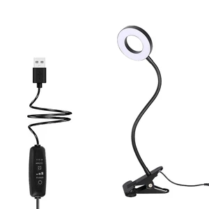 7W Eye-Caring 3 Brightness Levels Long Gooseneck LED Desk Lamp Book Reading Light with Clamp for Reading, Home, Office