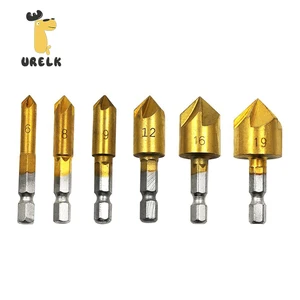 6pcs Hss Chamfer Countersink Chamfer 5 Drill Bit 1/4