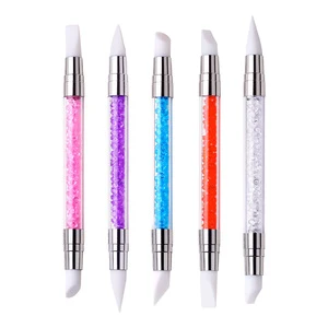 RISYAL Dual-Head Silicone Dotting Tool Multi-Function Magic Mirror Rubbing and Embossing for Nail Art Carving and Pressing Sticker