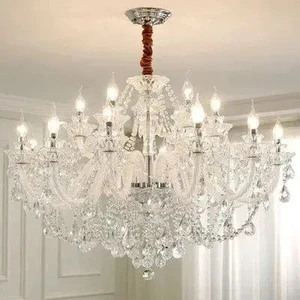 Classic European Style Crystal Chandelier 12-Light LED K9 Crystal Chrome Base 2700K Warm White Modern Traditional Home Decor