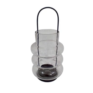 Modern Outdoor Decoration Glass & Iron Lantern Matt Black Color and Clear Glass Classic Style Handmade bulk