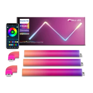 Modern DIY Smart RGBIC Music Sync LED Wall Lamp App-Controlled Glide Light for Home Decor ABS Body White Shade for Living Room
