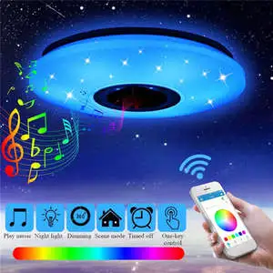 MP3 Music Ceiling Lamp with Remote Control App Colorful Star Model 24w 36w 60w Ceiling Led Light