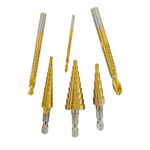 1set/6pcs Steel Pagoda Drill Bit Set-Multi Size Drilling Tool for Metal Plastic Wood Processing