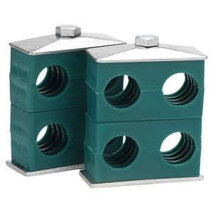 Light Type Double-Hole Dual Plastic Pipe Clamp for Hydraulic Equipment and Marine Vessels