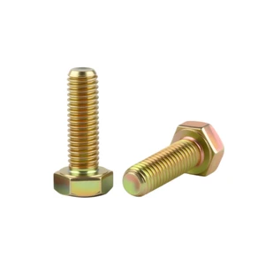 Yellow Zinc Plated Carbon Steel Hex Bolts M3 M4 M5 M6 M8 M10 M12 M14 M16 Hex Head Screw Color Variety