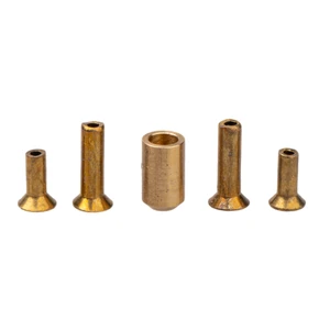 China Manufacturer Custom Brass Tubular Rivets Flat Round Head Solid Rivet Semi Hollow Rivets for Electrical & Leather Hardware
