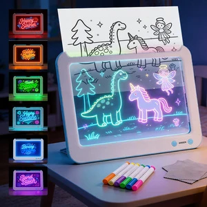 Factory Direct 10 Color Square Night Light With Stand Portable Rechargeable LED Message Board Home Middle
