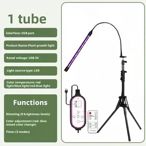 Floor Standing LED Plant Growth Light USB Full Spectrum Red and Blue Light Plant Fill Light for Indoor Plant Growth