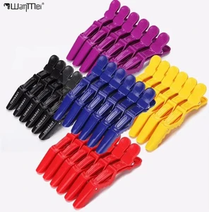 Wanmei Customize Barber Heat Durable Plastic Color Hairdressing Clip Barber Duck Beak alligator Clips for Salon