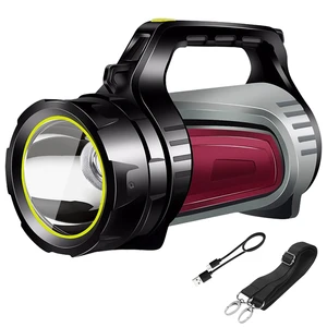 Boruit High Power 3000 Lumens Search Flashlight Emergency Searching Torch 3 Modes Led Lantern Search Light With Power Bank