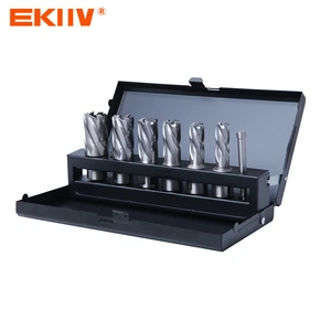Ekiiv 16 18 20 22 24 26 6pcs HSS M2 Weldon Shank Magnetic Metal Mag Core Drill Bits Slug Cutter Annular Cutter for Industrial