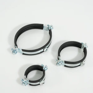 M8 M10 Adjustable Pipe Rubber Clamp With Screw Rubber Hose Clips Spring Split Pipe Clamp With Rubber Thickness