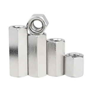 Industrial Grade 304 SS Long Hex Nut Welded Connection Adapter Nut M5 to M24