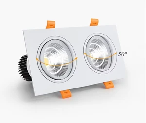 Recessed Led Down Light Adjustable Living Room 12w 24 Ceiling Square Downlight Aluminum Lamp Body Modern Style Easy Installation