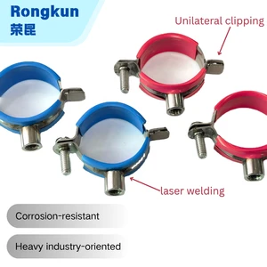 RK Heavy-Duty Stainless Steel Pipe Clamp With EPDM Liner Wall Mount Hanger Metric Sizes 1/2