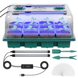 New 20W 12 Drain Holes Seed Starter Full Spectrum New Belt Two Long Strip Seedling Lamp