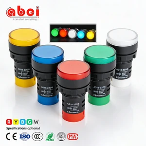 AD16-22 Panel Mount 22mm LED AC DC 6V 12V 48V 110V 220V 380V Equipment Signal Pilot Lamp Indicator LED Lights