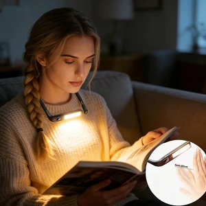 Best Seller Led Neck Book Light Lightweight Flexible Design Adjustable Brightness Rechargeable Reading Lamp for Bed Study Travel