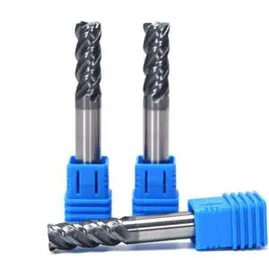 55 HRC / 60 HRC Tungsten Carbide End Mills-4 Flutes Square Nose Flat Bottom-5mm 8mm CNC Milling Cutters OEM TiCN Coated 45