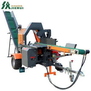 Horizontal Wood Log Splitter Gasoline Hydraulic Wood Processor 20T Firewood Processor Log Cutter Machine Hydraulic Log Splitter