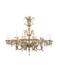 Asfour Scholar Patina AC Powered LED Chandelier 32 Lights 2700K White IP20 Bronze Body Glass Base Switch Control Ra80 30000