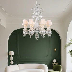 High Ceiling Chandelier and Dinning Room Set Loft Style Chandeliers Modern French Crystal Chandelier For Villa Staircase