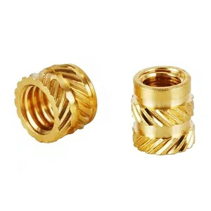 Wholesale Brass Knurled Insert Nut Custom CNC Machined Threaded Insert Bushing for Plastic Automotive Industry Fasteners