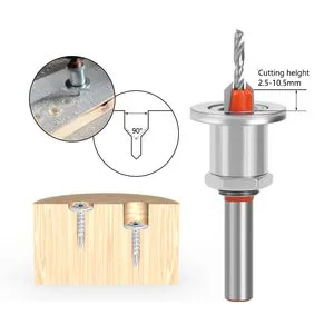 Wholesale Adjustable Countersink Drill Bit Carbide Tipped Countersink Round Shank Bore Woodworking Taper Drill Bit