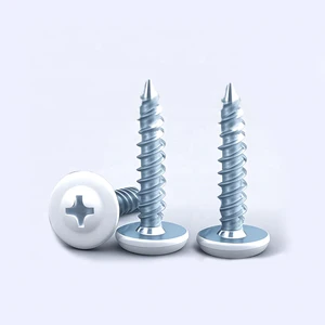 High Quality Self-Tapping Screws with White Zinc Finish Self-Spray Paint Head Screws-Metric Measurement System