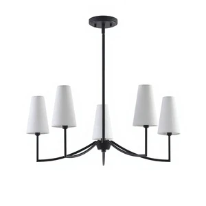 Custom OEM ODM American LED Chandelier with Lamp Shade E12 360 Beam Angle Home Office Pendant Lighting
