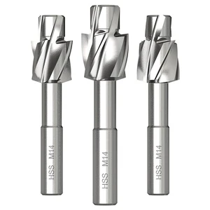 BEILI Countersink End Mill HSS 6542 Straight Shank Flat Bottom Countersink Drill Bit for M3-M16 Steel Metal Machining