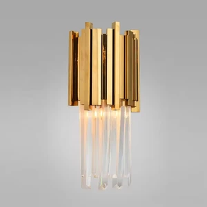 Zeal Lighting Interior Wall Sconce Home Hotel Villa Decoration Stainless Steel Crystal Gold Wall Light