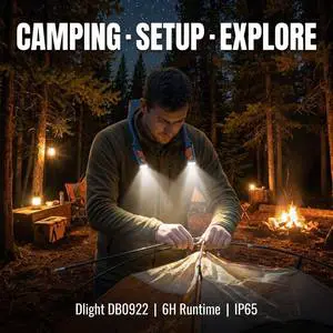 Rechargeable Neck Light With 2 Modes, 6H Runtime - Custom Logo Wholesale For Camping, Repair, Outdoor Work
